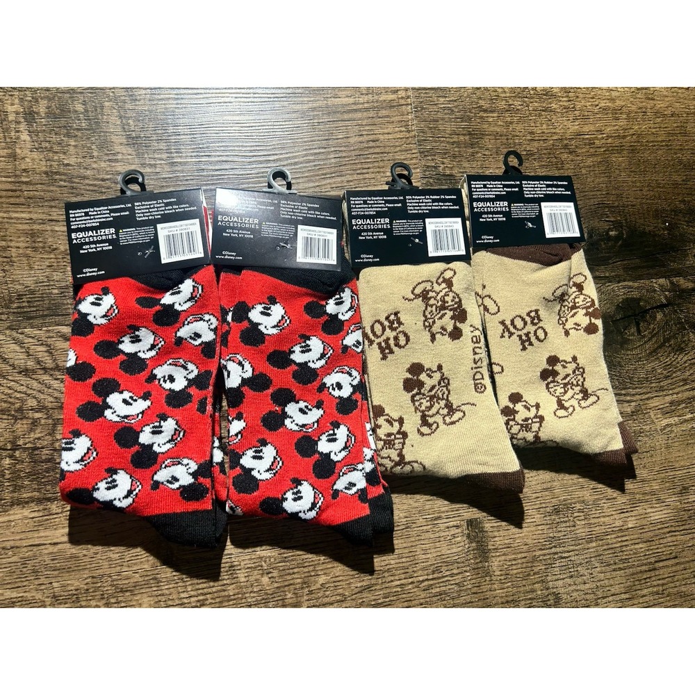 Disney Crew Socks SZ‎ 9-13 Unisex Set Of 4 Family Fun Trip Couple Goals - Picture 3 of 8